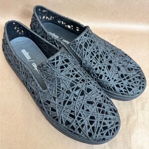 Melissa Campana Black Slip On Sneaker Jellies. Size 7